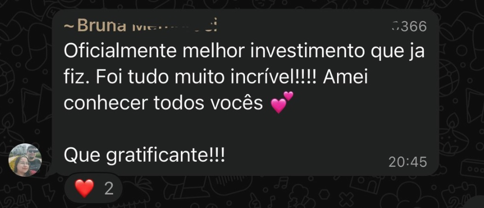 Depoimento de aluna: oficialmente melhor investimento que já fiz
